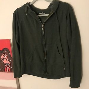 Dark green hooded zip up